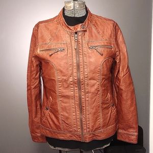 Misses faux leather fully lined zippered jacket